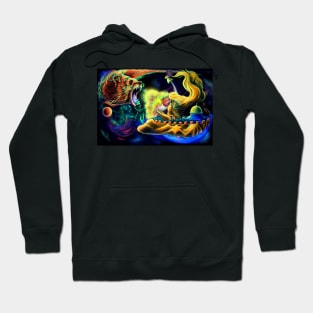 Trippy Cool Psychedelic Surreal Space Backlight Bear Hoodie